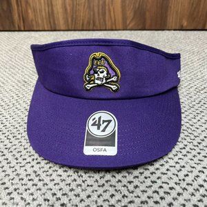 ECU Purple Mens Hat 47 OSFA East Carolina University Visor Summer Cap